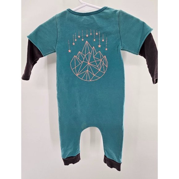 Rags to Raches Geo Falling Stars Long Sleeve‎ Winter Romper | Size: 3-6 months - Picture 1 of 5